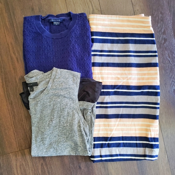 ๐๐ Ann Taylor Pink, Blue and Gray Striped Suit Skirt Size 14 ๐๐ - Picture 3 of 5